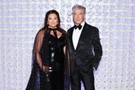 Pierce Brosnan and Keely Shaye Smith in 2023. (Image via Getty)